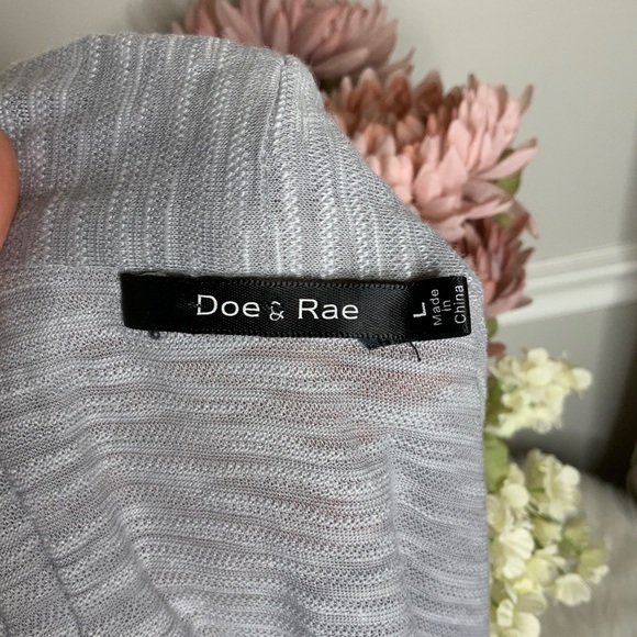 DOE & RAE Grey Long Sleeve Ruffle Layered Cardigan - Picture 8 of 8